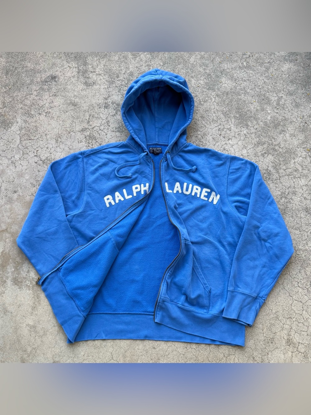 Ralph Lauren Bright Blue Full-Zip Hooded Sweatshirt